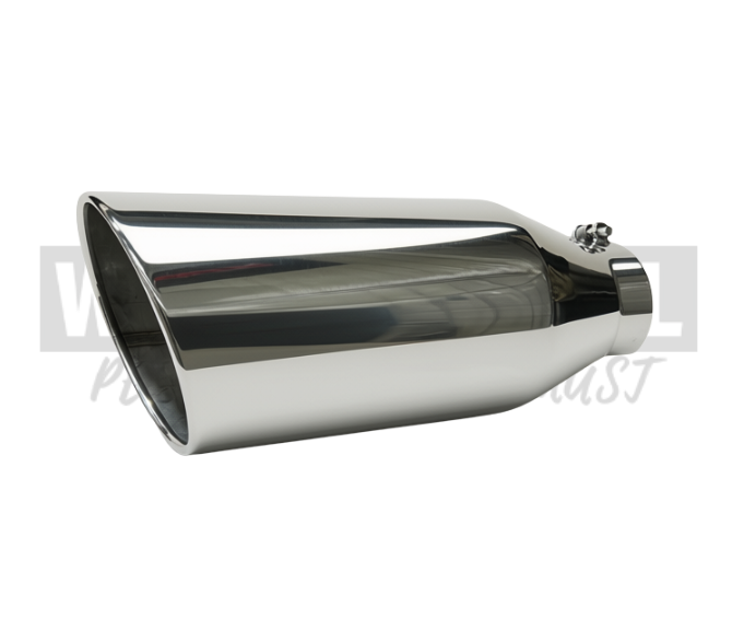 Exhaust Tip 4" to 7" Stainless Rolled Angle Cut - 18"