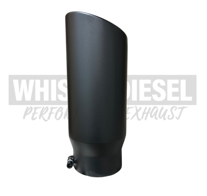 Exhaust Tip 5" to 6" Black Rolled Angle Cut