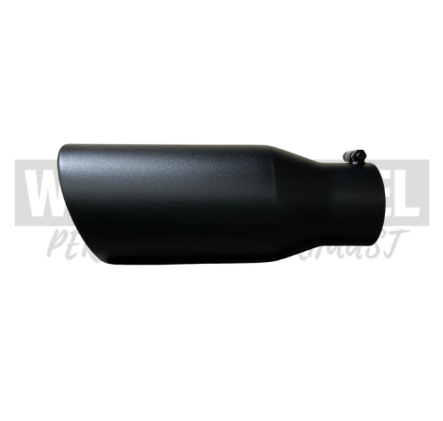 Exhaust Tip 4" to 6" Black Rolled Angle Cut